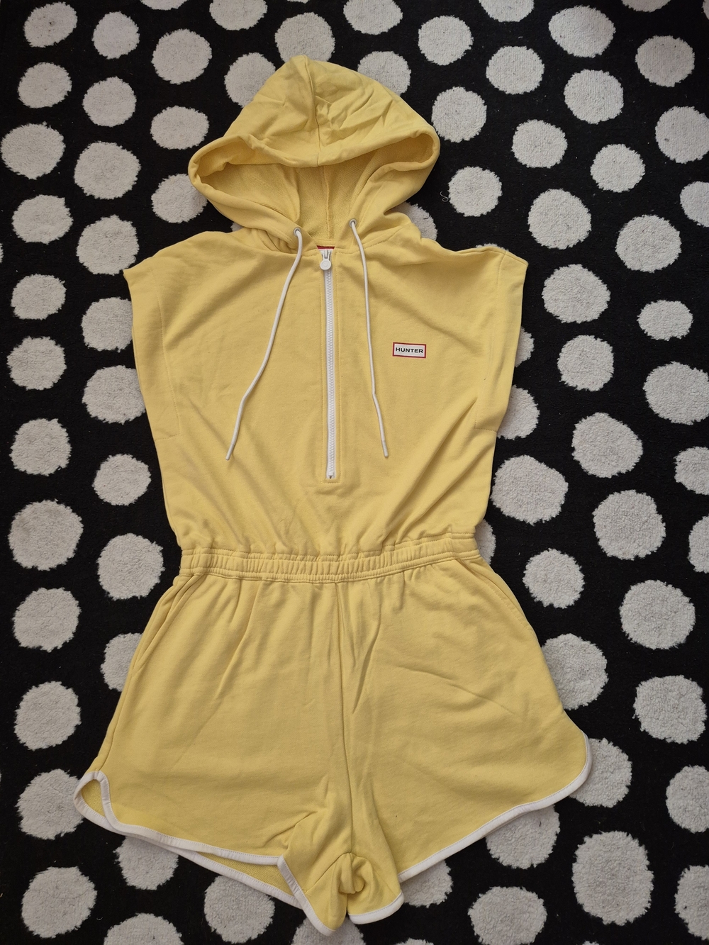 Hunter Yellow Hooded Romper NWOT S